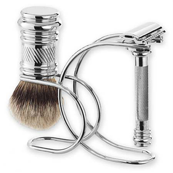 4302 Mercur Chrome 3pc Barber Pole Shave Set 3881001